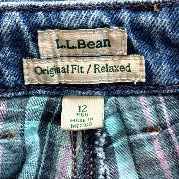 Vintage 90s LL Bean Original Fit / Relaxed Flannel Lined Denim Jeans Size 12 Reg - Picture 2 of 10